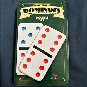 Cardinal Double Six Dominoes Set with Tin Can